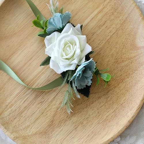 LOUKEKE 30 stücke Boutonniere Handgelenk Corsage Brautjungfern Hochzeit Armband Seide Rose Blume Party Prom Armbänder Armband Hochzeit Zubehör von LOUKEKE