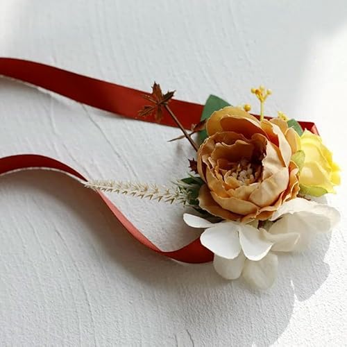 LOUKEKE 30 stücke Handgelenk Corsage Brautjungfer Schwestern Handgemachte Hand Blume Künstliche Seide Rose Band Armband Hochzeit Tanzen Party Decor von LOUKEKE