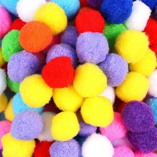 LOUKEKE 400/200/100 Stück Pompons in gemischten Farben, Pompons zum Basteln, Bunte Pompons für Kunst und Handwerk, Dekoration von LOUKEKE