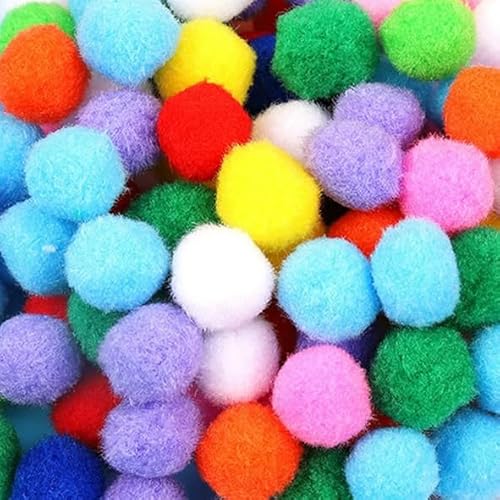 LOUKEKE 400/200/100 Stück Pompons in gemischten Farben, Pompons zum Basteln, Bunte Pompons für Kunst und Handwerk, Dekoration von LOUKEKE