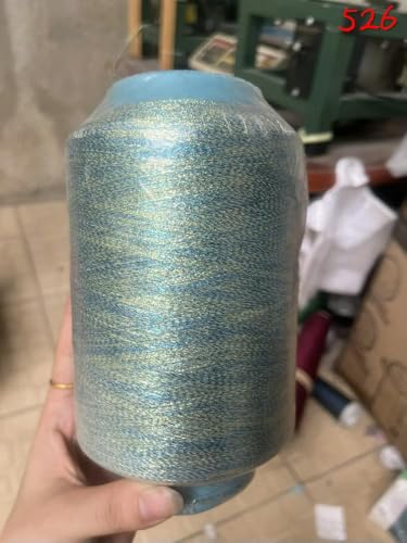 LOUKEKE 500 g goldenes Seidenstickgarn, Nähgarn im Sommerstil, Garn zum Stricken, Wollgarn für Häkelmaschinenstrickgarn von LOUKEKE