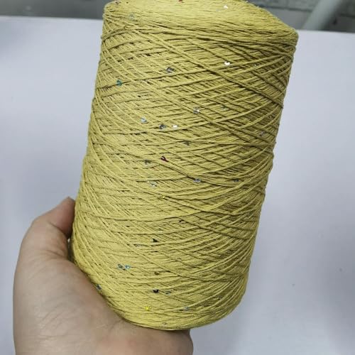 LOUKEKE 500G Pailletten Seide Leinen Spitze Garn High Twist Magie Helle Farbe Pailletten von LOUKEKE