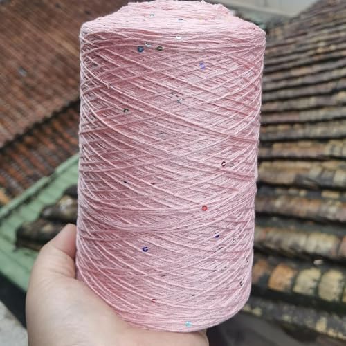 LOUKEKE 500G Pailletten Seide Leinen Spitze Garn High Twist Magie Helle Farbe Pailletten von LOUKEKE