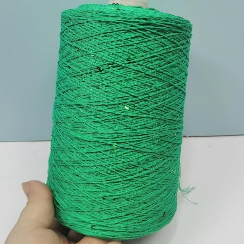 LOUKEKE 500G Pailletten Seide Leinen Spitze Garn High Twist Magie Helle Farbe Pailletten von LOUKEKE