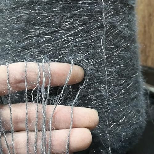 LOUKEKE 500g Mohair Seide Wolle Garn für Stricken Dünne Angora Häkeln Thread Weiche DIY Pullover Schal Schal Puffy Line von LOUKEKE