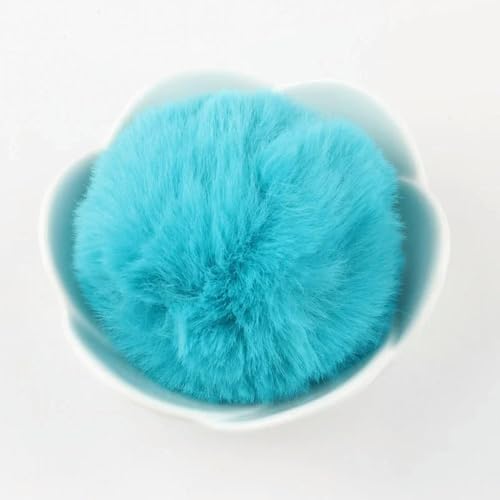 LOUKEKE 8 cm Pompom-Ball mit Gummiband, Kunstfell-Pompons-Ball, DIY, handgefertigt, Schlüsselanhänger, Kleidung, Hut, Zubehör, Bastelbedarf von LOUKEKE