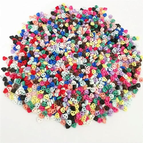 LOUKEKE Mini-Kunststoffknöpfe für Puppen und Stofftiere, Kleidung, Designs, 3 mm, 4 mm, 5 mm, 6 mm, 100 Stück von LOUKEKE