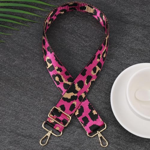 LOUKEKE Stylischer Schultergurt mit Leopardenmuster für Damentaschen, Zubehör für Crossbody-Gurt, Verstellbarer Ersatzgurt von LOUKEKE