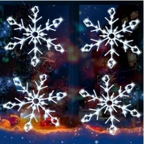 4 Stück Weihnachts-Fensterlichterdekorationen, 8 Modi, LED-Funkelstern-Lichterkette, wasserdicht, für Weihnachten, Schlafzimmer, Party, Hochzeit, Geburtstag, Dekorationen von LOVE·FEEL