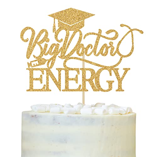 Big Doctor Energy Cake Topper, Congrats Doctor Grade 2023, Future Doctor, Med School Graduate Party Dekorationen Gold Glitter von LOVELY BITON