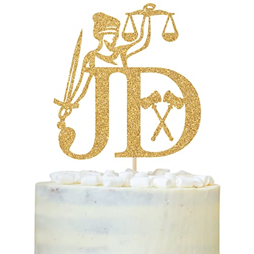 Future Lawyer Cake Topper, Its the JD for Me, Juris Doctorate Grade Cake Decor, Law School Graduation 2023 Party Dekorationen Gold Glitter von LOVELY BITON