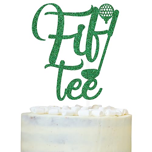 Happy 50th Birthday Cake Topper, Fif-tee Birthday Golf Cake Decor, Cheers to 50 Years, Glittery Golf Themed 50th Birthday, Funny Golf Party Decorations von LOVELY BITON