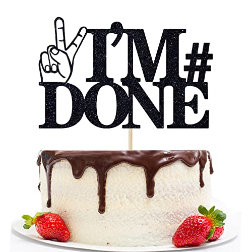 Schwarzer glitzernder Tortenaufsatz "I'm Done", "You Did It"-Dekorationen, Klasse der 2022 Abschluss-Party-Dekorationen, Congrats Grade Party Supplies von LOVELY BITON