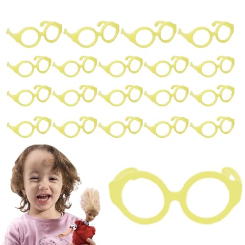 LOVEMETOO Puppenbrillen,Puppenbrillen | Linsenlose Puppen-Anziehbrille - Puppenbrillen, 20 kleine Brillen für 7–12 Zoll große Puppen, Puppenkostüm-Zubehör von LOVEMETOO