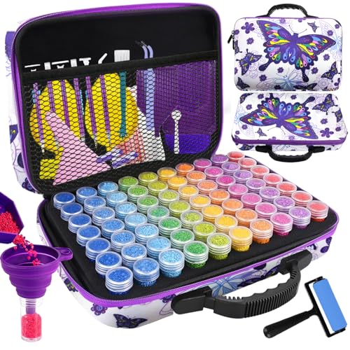 LOVICVKEM 5D Diamond Painting Zubehör Boxen, 70 Stück Aufbewahrungsbox für Diamant Painting Zubehör Box Organizer Aufbewahrungskoffer Kits für Erwachsene oder Kinder DIY Handwerk Als Geschenk von LOVICVKEM