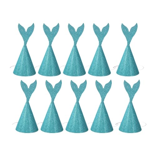 LOVIVER 10pcs Mermaid Tail Birthday Hats Geburtstagsfeier liefert Kopfspeisen Foto -Requisiten für Veranstaltungen, GrÜn von LOVIVER