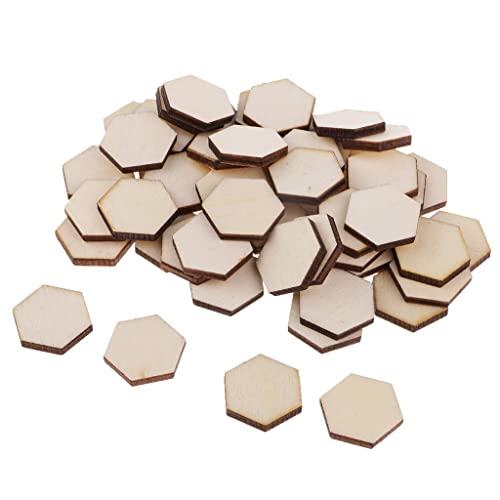 LOVIVER 54pc 1,8x1,8 cm Hexagon Holzscheiben Holze DIY Holz von LOVIVER