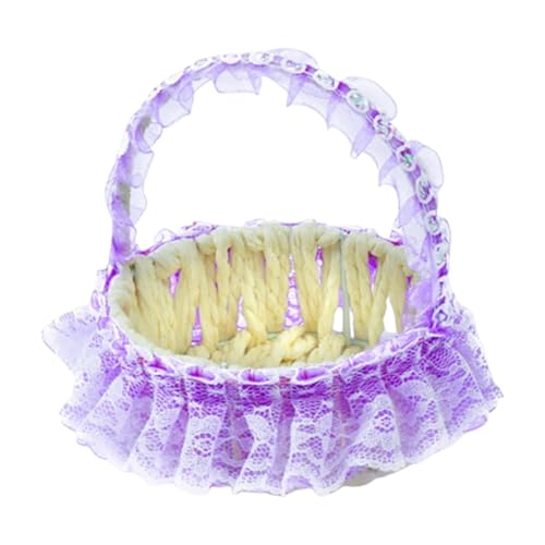 LOVIVER Blumenkorb für Hochzeiten, Geflochtene Körbe, Tragbar, Schöner Korb für Blumenmädchen, Handkorb für Partys, Hochzeiten, Veranstaltungen, Besondere Anl, Lila LOVIVER Blumenkorb für Hochzeiten, Geflochtene Körbe, Tragbar, Schöner Korb für Blumenmädchen, Handkorb für Partys, Hochzeiten, Veranstaltungen, Besondere Anl, Lila von LOVIVER