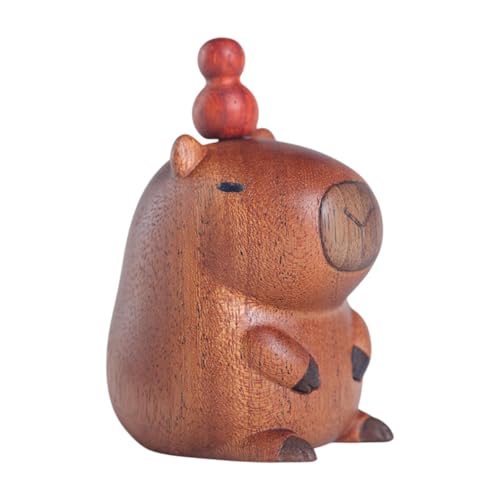 LOVIVER Capybara Holzfigur, Desktop-Ornament, Geschenk, Auto-Armaturenbrett-Dekoration, Tierfigur für Zuhause, Bücherregal, Tischplatte, Festival, Statue von LOVIVER