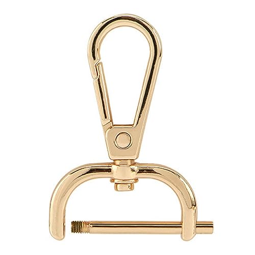 LOVIVER Drehbare Karabinerverschlüsse, Clips, drehbare Karabinerhaken aus Metall, Taschen- und Handtaschenverschlüsse für Heimwerker, Schultergurt, 19 mm Gold von LOVIVER