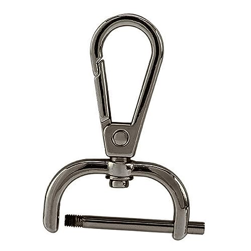 LOVIVER Drehbare Karabinerverschlüsse, Clips, drehbare Karabinerhaken aus Metall, Taschen- und Handtaschenverschlüsse für Heimwerker, Schultergurt, 19 mm Schwarz von LOVIVER