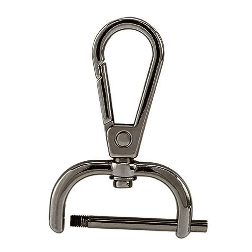 LOVIVER Drehbare Karabinerverschlüsse, Clips, drehbare Karabinerhaken aus Metall, Taschen- und Handtaschenverschlüsse für Heimwerker, Schultergurt, 25 mm Schwarz von LOVIVER