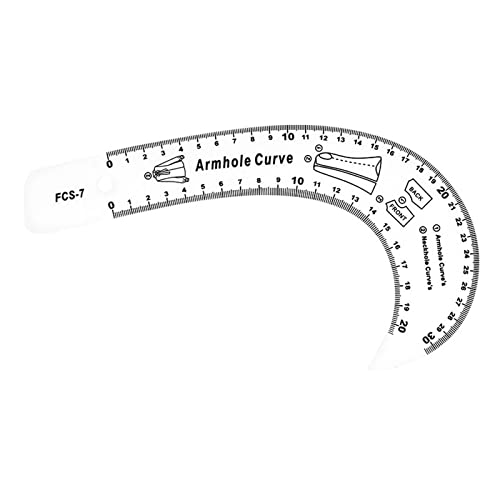 LOVIVER Französisches Kurvenlineal Schneiderwerkzeug Kleidungsmuster Vorlage zur Herstellung von Kleiderkurvenlinealen Metric Fashion Design Schneiderei Maß, Armlochkurve von LOVIVER