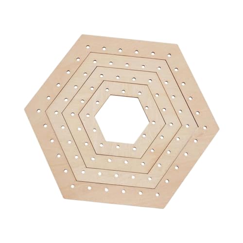 LOVIVER Holzwebstuhl Kit Webwerkzeuge Weben versorgt DIY WEEVING ART für gewebte Wandteppiche Wallendekoration Handwerker Enthusiasten, Hexagonal 4pcs -set von LOVIVER