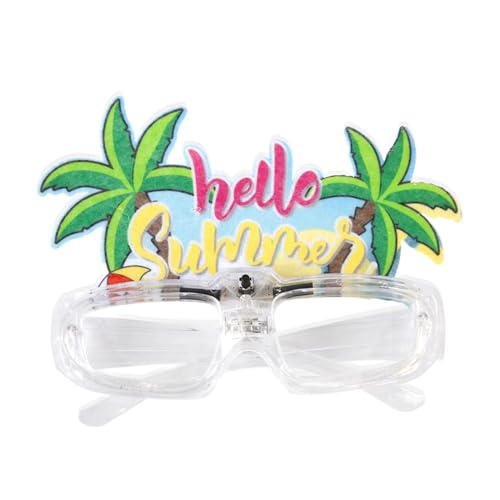 LOVIVER Partybrille, ausgefallene, tragbare, leuchtende Brille für Strand, Geburtstag, Sommer, Kokusnuss-Palme, 12.5 cm x 15.5 cm von LOVIVER