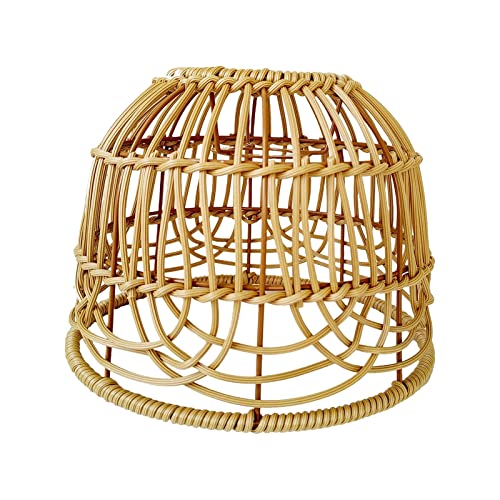 LOVIVER Rattan Lampenschirm Kreativer Rattan Kronleuchter Lampenschirm Hängelampe Lampenschirm Deckenpendelleuchte Schirm für Esszimmer Schlafzimmer Café, Brown von LOVIVER