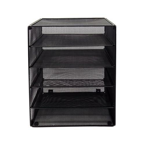 LOVIVER Schreibtisch-Organizer-Ablage mit 5 Ebenen, Zeitschriftenablage, vielseitig einsetzbar, schwarz, für Kataloge, Briefablage, 32,3 x 23,5 x 32,3 cm von LOVIVER