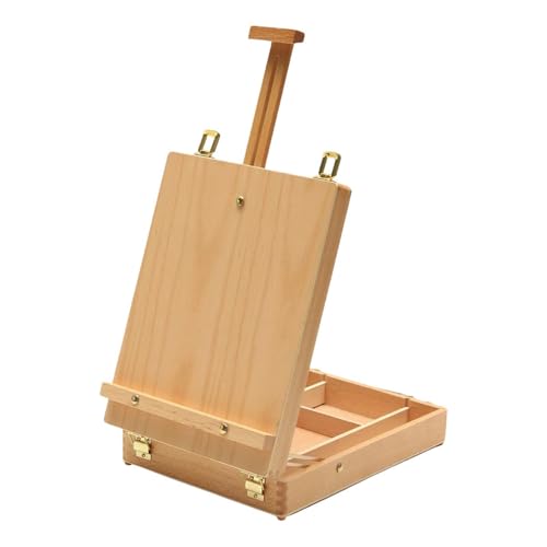 LOVIVER Tisch-Staffelei-Box, Staffelei, zum Zeichnen, Kunst, Malerei, Aufbewahrungsbox, Holz-Staffelei-Box, Skizzenbox für Künstler, Studenten, Anfänger, von LOVIVER