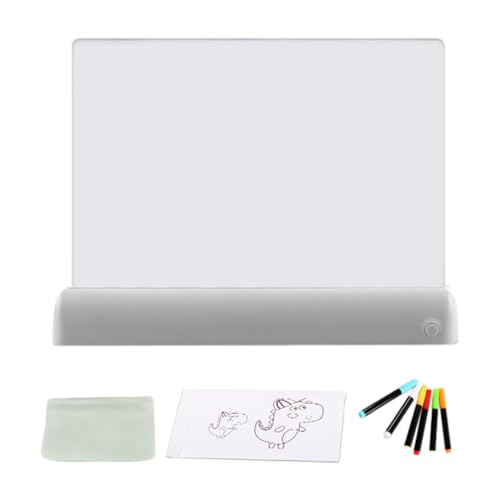 LOVIVER Zeichenbrett, Acryl-Schreibtafel, Memo-Tablet, LED-Notiztafel, kreatives 3D-Fluoreszenz mit Licht für Jungen und Mädchen, Grau von LOVIVER