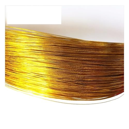 LOVSSU Blumendraht 100 Teile/los 80 cm Länge DIY Nylonstrumpf Blume Eisendrähte Blumendraht Blumen Kränze Material Zubehör FüR DIY-BlumensträUßE Draht(Gold 100pcs,24 0.6mm 80cm Length) von LOVSSU