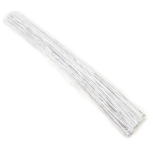 LOVSSU Blumendraht 50 Stück 0,45 mm 36 cm Blumendraht mit Papier bedeckt, künstliche Zweige, Zweige, Eisendraht for DIY/Nylon-Blumenzubehör FüR DIY-BlumensträUßE Draht(White) von LOVSSU