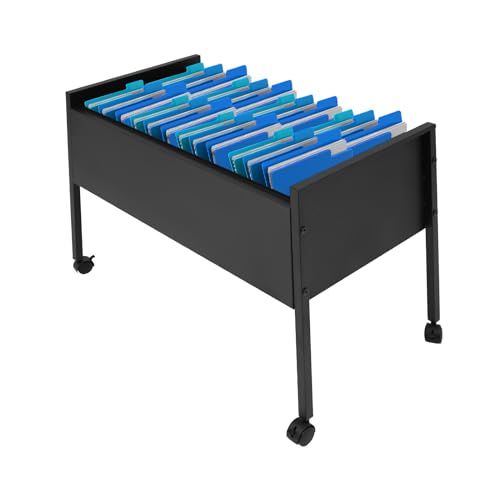 Hängemappenwagen Hängeregistraturkorb für 100 Hängeregister,Rollbarer Aktenschrank 80 * 42.5 * 60cm Hängemappenregal für Büros Konferenzräume Arbeitszimmer von LOYEMAADE