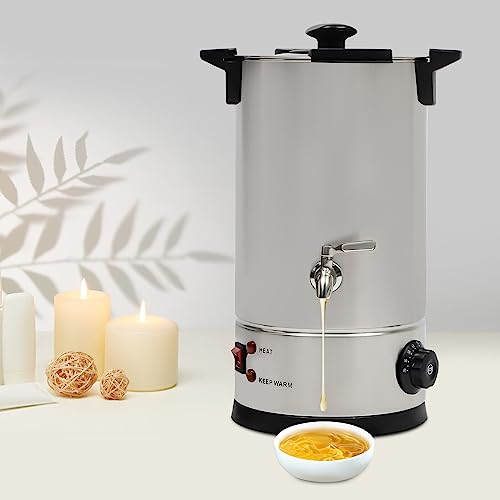 LOYEMAADE 10L Groß Wachsschmelzgerät,Kerzenherstellung Kit mit Wasserhahn 30-110℃ für DIY Kerzenherstellung von LOYEMAADE