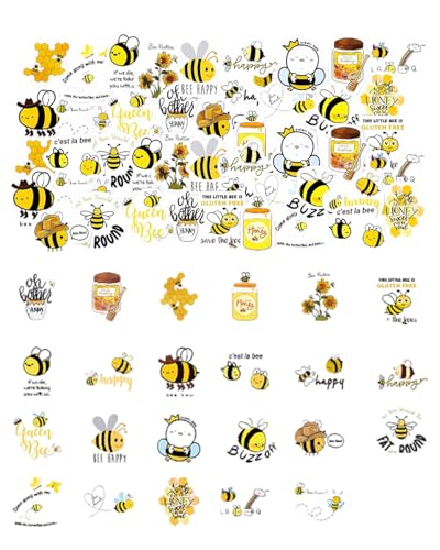 LOZTBUE 46 Bienen-Aufkleber, niedliche Bienen-Aufkleber, lustige Bienen-Tier-Aufkleber, Vinyl-Wasserflaschen-Aufkleber für Scrapbooking, Basteln, Notizbücher von LOZTBUE