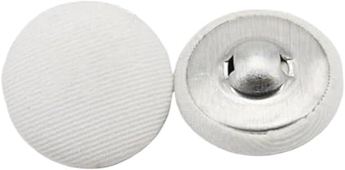 LPAGOLMIX Knöpfe zum Nähen Handwerk Knöpfe zum Nähen, 2 Stücke Nähen Metall Manualidades Knöpfe Zubehör Aluminium Knopf for Kleidung Dekorative Bunte Stoffknöpfe(White,18mm) von LPAGOLMIX