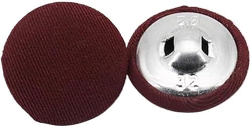 LPAGOLMIX Knöpfe zum Nähen Handwerk Knöpfe zum Nähen, 2 Stücke Nähen Metall Manualidades Knöpfe Zubehör Aluminium Knopf for Kleidung Dekorative Bunte Stoffknöpfe(Wine Red,18mm) von LPAGOLMIX