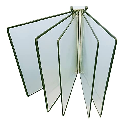 LPAGOLMIX Wandverkleidung, Wandverkleidung, 5 doppelseitige Paneele Wandmontierter Aktenhalter, A8-Ordner-Poster-Flipbook-Display, PVC+Metall Transparenter Seitendisplayständer(Green) von LPAGOLMIX