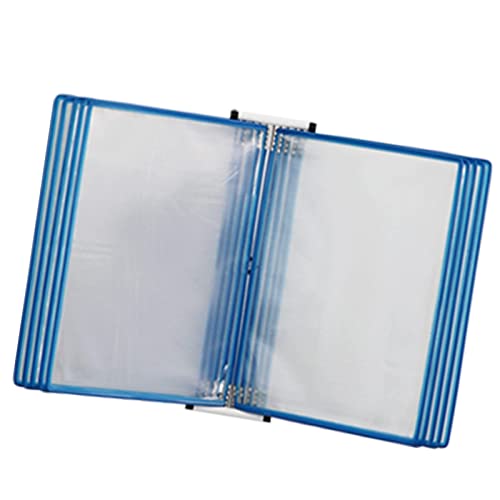 LPAGOLMIX Wandverkleidung, Wandverkleidung, Wandmontierter Aktenhalter for A4-Ordner, 17-Panel-Referenzsystem for Desktop/Wand, Poster-Flipbook-Display(Blue) von LPAGOLMIX