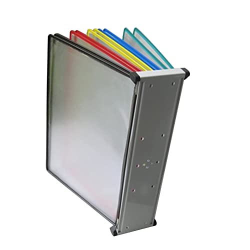 LPAGOLMIX Wandverkleidung, Wandverkleidung, Wandmontierter Aktenhalter for A4-Ordner, 17-Panel-Referenzsystem for Desktop/Wand, Poster-Flipbook-Display(Multi Coloured) von LPAGOLMIX