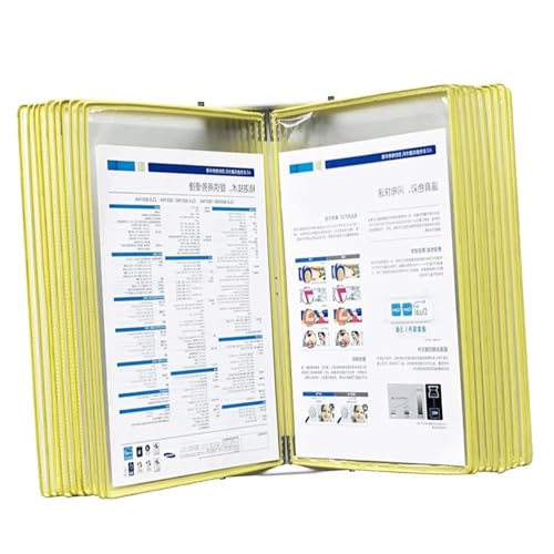 LPAGOLMIX Wandverkleidung, Wandverkleidung, mit 20 Sichttaschen for A8-Dokumente Desktop Flip Display Mappe Aufbewahrung und Präsentation im Büro oder zu Hause(Yellow) von LPAGOLMIX