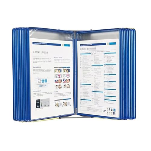 LPAGOLMIX Wandverkleidung, Wandverkleidung, mit 26 Anzeigetaschen Desktop-Referenzständer for Dokumente im Briefformat Platzsparender Flip-Display-Ordner in schwarzer Farbe(Blue) von LPAGOLMIX