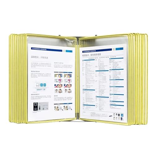 LPAGOLMIX Wandverkleidung, Wandverkleidung, mit 26 Anzeigetaschen Desktop-Referenzständer for Dokumente im Briefformat Platzsparender Flip-Display-Ordner in schwarzer Farbe(Yellow) von LPAGOLMIX