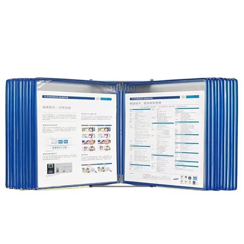 Wandverkleidung, Wandverkleidung, PVC-Desktop-Flip-Display-Mappe mit 20 Fächern, Datei-Organizer for die Anzeige und Aufbewahrung von Dokumenten im A7-Format auf dem Schreibtisch im Büro(Blue) von LPAGOLMIX