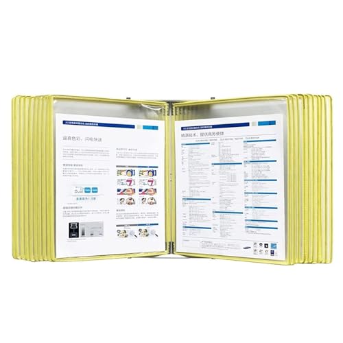 Wandverkleidung, Wandverkleidung, PVC-Desktop-Flip-Display-Mappe mit 20 Fächern, Datei-Organizer for die Anzeige und Aufbewahrung von Dokumenten im A7-Format auf dem Schreibtisch im Büro(Yellow) von LPAGOLMIX