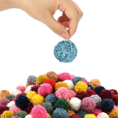 LPAMABA 180 Stück Pompons Zum Basteln,18mm Pompons,Bommel Basteln Bunte Filzkugeln Multicolored Bommeln Pom Pom Bälle Mini Pompom Flauschige für Haarschmuck Dekorationen (18 Farben) von LPAMABA