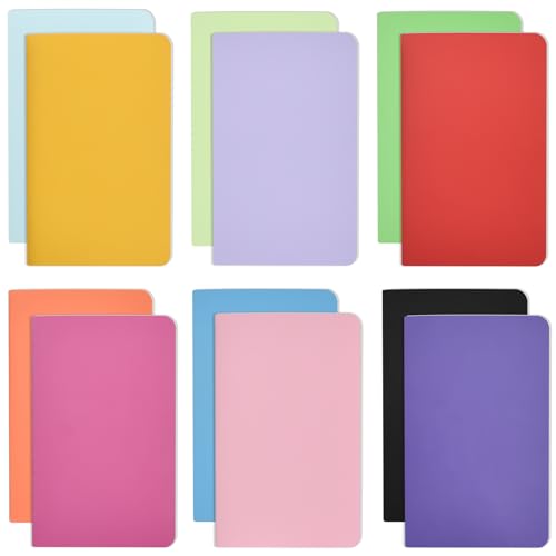 LPAMABA 24Stück Notizblock A6 Klein Notizblock Blanko 12 Farben Notizbücher mit Kraftpapier-Einband Tagebuch-Notizbücher Mini Bunt Notizbuch fürs Büro Zuhause College, 60 Seiten/30 Blatt, 14 x 9cm von LPAMABA